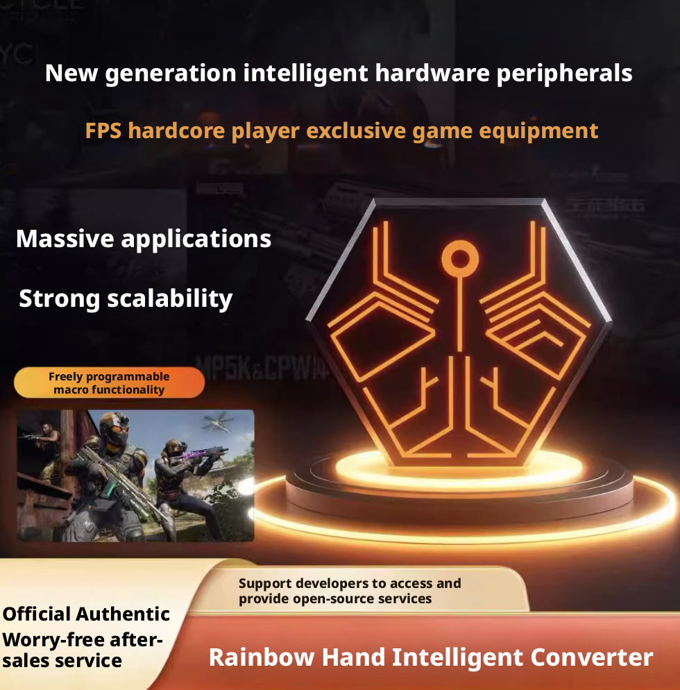 RAINBOW HAND Physical Recoil Control Assist | Mouse Stabilizer Peripheral | Smart FPS Converter – 8000Hz Mouse Input, Anti-Recoil Vibration Engine, Zero Script, Zero Ban Risk