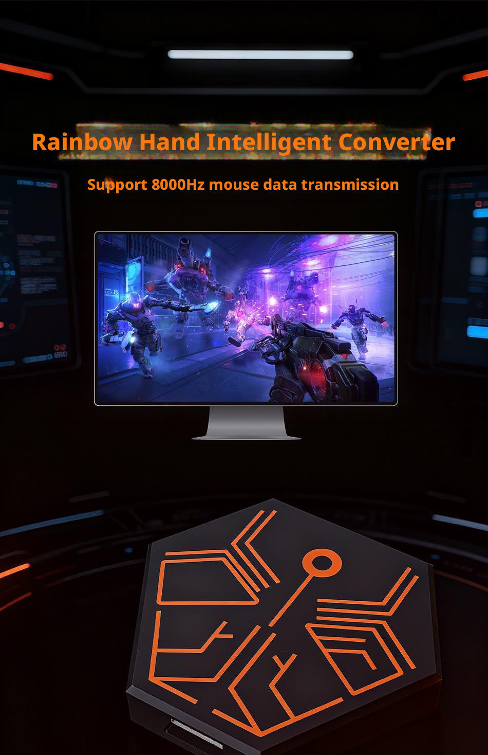 RAINBOW HAND Physical Recoil Control Assist | Mouse Stabilizer Peripheral | Smart FPS Converter – 8000Hz Mouse Input, Anti-Recoil Vibration Engine, Zero Script, Zero Ban Risk